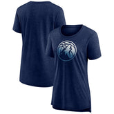 Minnesota Timberwolves Women's Gradient Logo Tri-Blend T-Shirt Heather Navy