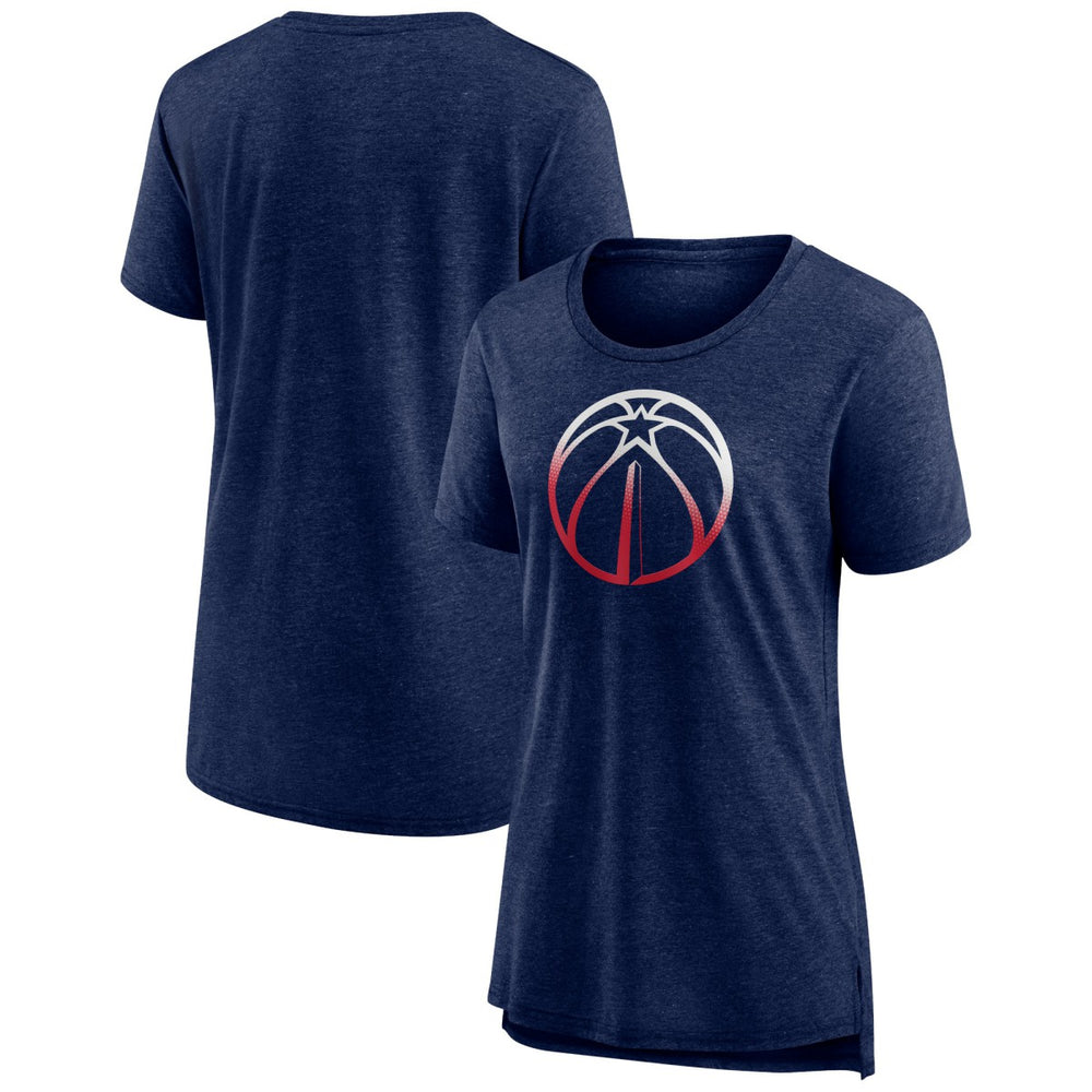 Washington Wizards Women's Gradient Logo Tri-Blend T-Shirt Heather Navy