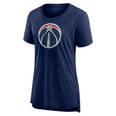 Washington Wizards Women's Distressed Logo Tri-Blend T-Shirt Heather Navy