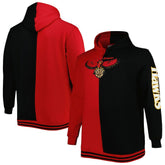 Mitchell & Ness Atlanta Hawks Hardwood Classics Big & Tall Hardwood Classics Split Pullover Hoodie Red/Black