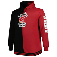 Mitchell & Ness Miami Heat Hardwood Classics Big & Tall Hardwood Classics Split Pullover Hoodie Black/Red