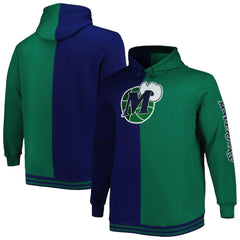 Mitchell & Ness Dallas Mavericks Hardwood Classics Big & Tall Hardwood Classics Split Pullover Hoodie Navy/Green