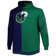 Mitchell & Ness Dallas Mavericks Hardwood Classics Big & Tall Hardwood Classics Split Pullover Hoodie Navy/Green