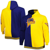 Mitchell & Ness Golden State Warriors Big & Tall Hardwood Classics Split Pullover Hoodie Navy/Gold