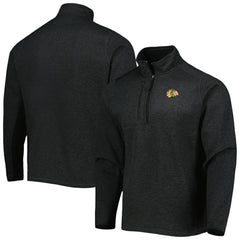 Chicago Blackhawks Antigua Course Quarter-Zip Jacket - Heathered Black | NHL near me