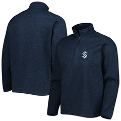 Seattle Kraken Antigua Course Quarter-Zip Jacket - Heathered Deep Sea Blue | NHL on sale