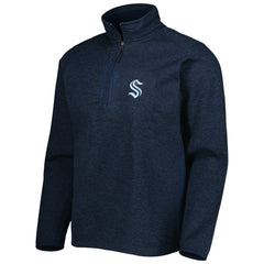 Seattle Kraken Antigua Course Quarter-Zip Jacket - Heathered Deep Sea Blue | NHL on sale