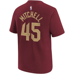 Nike Donovan Mitchell Cleveland Cavaliers Youth Icon Edition Name & Number T-Shirt Wine