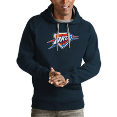Oklahoma City Thunder Antigua Team Logo Victory Pullover Hoodie Navy