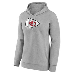 Kansas City Chiefs Women's Primary Logo Pullover Hoodie - Gray - NFL