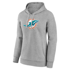 Miami Dolphins Women's Primary Logo Pullover Hoodie - Gray - NFL