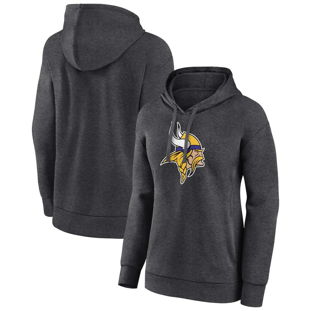 Minnesota Vikings Women's Primary Logo Pullover Hoodie - Charcoal - NFL