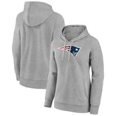 New England Patriots Women's Primary Logo Pullover Hoodie - Gray - NFL