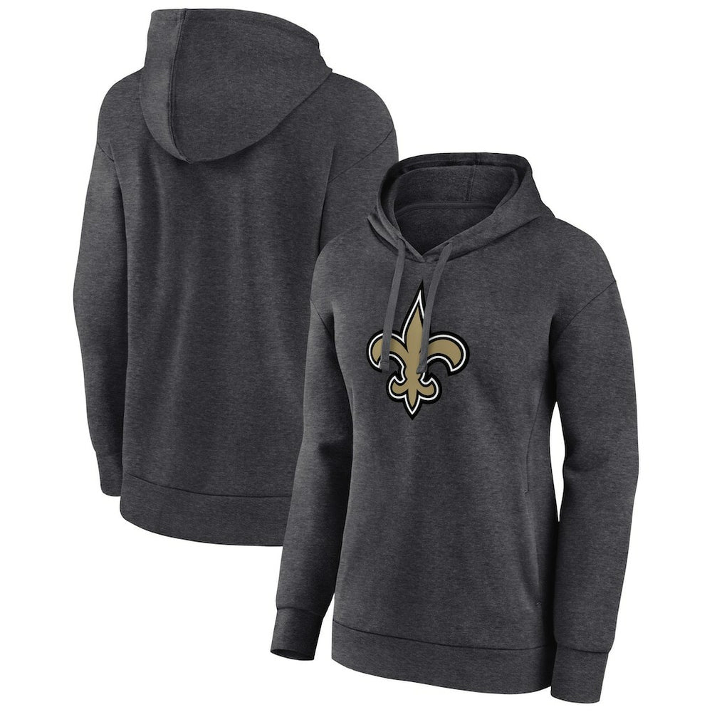 New Orleans Saints Women's Primary Logo Pullover Hoodie - Charcoal - NFL