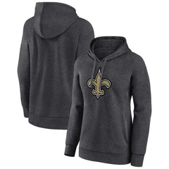 New Orleans Saints Women's Primary Logo Pullover Hoodie - Charcoal - NFL