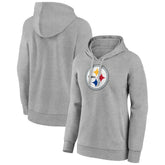 Pittsburgh Steelers Women's Primary Logo Pullover Hoodie - Gray - NFL