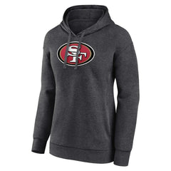 San Francisco 49ers Women's Primary Logo Pullover Hoodie - Charcoal - NFL
