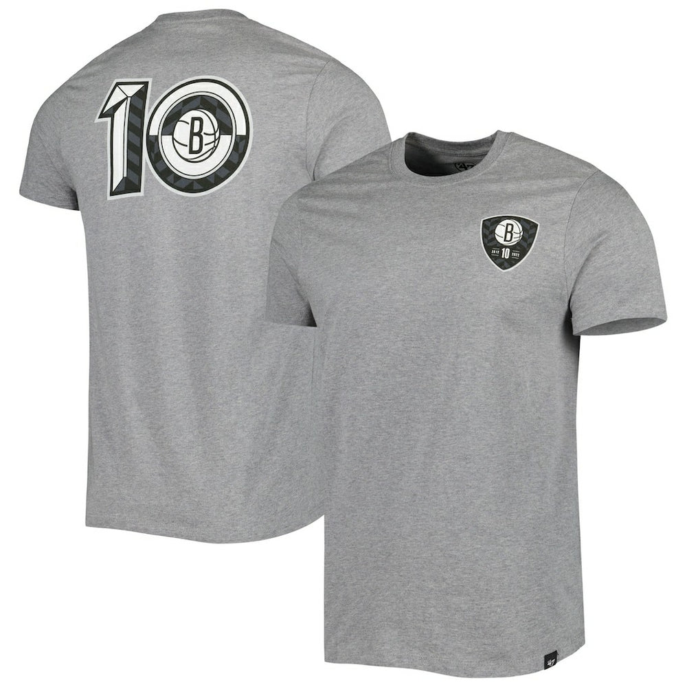 47 brand Brooklyn Nets '47 10th Anniversary Backer T-Shirt Heather Gray