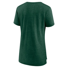 Green Bay Packers Women's Throwback Team Logo Tri-Blend T-Shirt - Heather Green - NFL