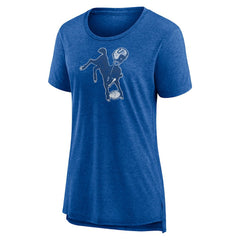 Indianapolis Colts Women's Throwback Team Logo Tri-Blend T-Shirt - Heather Royal - NFL