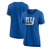 New York Giants Women's Throwback Team Logo Tri-Blend T-Shirt - Heather Royal - NFL