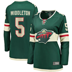 Jake Middleton Minnesota Wild Fanatics Women's Home Breakaway Player Jersey - Green | Fanatics on sale
