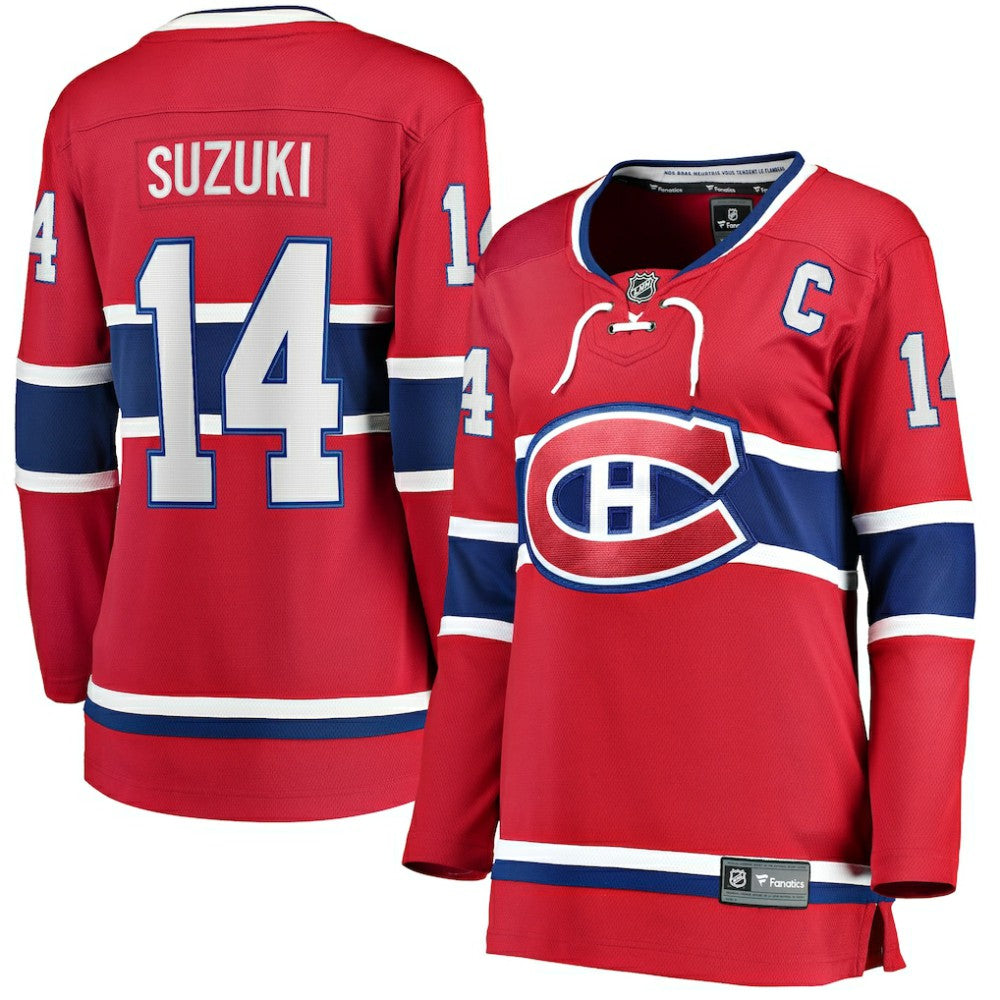 Nick Suzuki Montreal Canadiens Fanatics Women's Home Captain Patch Breakaway Player Jersey - Red | Fanatics Clearance