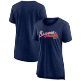Atlanta Braves Women's Official Wordmark Tri-Blend T-Shirt Discount