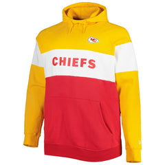 Kansas City Chiefs New Era Big & Tall Current Colorblock Raglan Fleece Pullover Hoodie - Red/Gold - NFL
