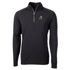 Cleveland Browns Cutter & Buck Adapt Eco Knit Stretch Recycled Big & Tall Quarter-Zip Throwback Pullover Top - Black - NFL