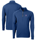 New England Patriots Cutter & Buck Adapt Eco Knit Stretch Recycled Big & Tall Quarter-Zip Throwback Pullover Top - Royal - NFL