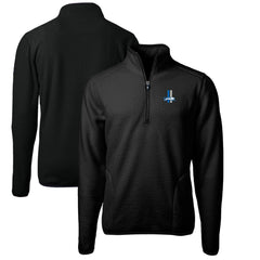 Detroit Lions Cutter & Buck Cascade Eco Sherpa Fleece Big & Tall Quarter-Zip Throwback Jacket - Black - NFL