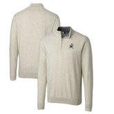 Cleveland Browns Cutter & Buck Throwback Logo Lakemont Tri-Blend Big & Tall Quarter-Zip Pullover Sweater - Oatmeal - NFL
