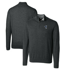 Indianapolis Colts Cutter & Buck Throwback Logo Lakemont Tri-Blend Big & Tall Quarter-Zip Pullover Sweater - Heather Charcoal - NFL