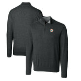 Miami Dolphins Cutter & Buck Throwback Logo Lakemont Tri-Blend Big & Tall Quarter-Zip Pullover Sweater - Heather Charcoal - NFL