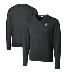 New York Giants Cutter & Buck Throwback Logo Lakemont Tri-Blend Big & Tall V-Neck Pullover Sweater - Heather Charcoal - NFL