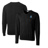 Detroit Lions Cutter & Buck Throwback Logo Lakemont Tri-Blend Big & Tall V-Neck Pullover Sweater - Black - NFL