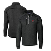 Chicago Bears Cutter & Buck Mainsail Sweater-Knit Big & Tall Half-Zip Pullover Jacket - Heather Charcoal - NFL