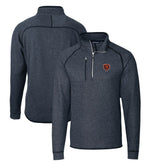 Chicago Bears Cutter & Buck Mainsail Sweater-Knit Big & Tall Half-Zip Pullover Jacket - Heather Navy - NFL