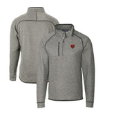 Chicago Bears Cutter & Buck Mainsail Sweater-Knit Big & Tall Half-Zip Pullover Jacket - Heather Gray - NFL