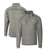 Miami Dolphins Cutter & Buck Mainsail Sweater-Knit Big & Tall Half-Zip Pullover Jacket - Heather Gray - NFL