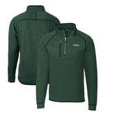 New York Jets Cutter & Buck Mainsail Sweater-Knit Big & Tall Half-Zip Pullover Jacket - Heather Green - NFL