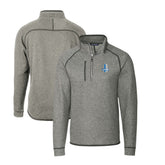 Detroit Lions Cutter & Buck Mainsail Sweater-Knit Big & Tall Half-Zip Pullover Jacket - Heather Gray - NFL