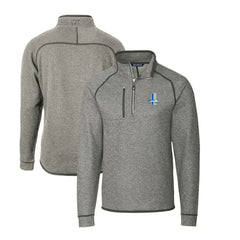 Detroit Lions Cutter & Buck Mainsail Sweater-Knit Big & Tall Half-Zip Pullover Jacket - Heather Gray - NFL