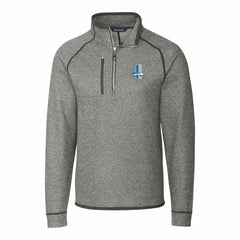 Detroit Lions Cutter & Buck Mainsail Sweater-Knit Big & Tall Half-Zip Pullover Jacket - Heather Gray - NFL