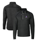 New England Patriots Cutter & Buck Mainsail Sweater-Knit Big & Tall Half-Zip Pullover Jacket - Heather Charcoal - NFL