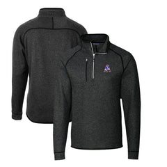 New England Patriots Cutter & Buck Mainsail Sweater-Knit Big & Tall Half-Zip Pullover Jacket - Heather Charcoal - NFL