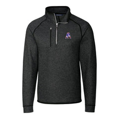 New England Patriots Cutter & Buck Mainsail Sweater-Knit Big & Tall Half-Zip Pullover Jacket - Heather Charcoal - NFL