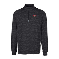 San Francisco 49ers Cutter & Buck Throwback Logo Big & Tall Traverse Camo Print Stretch Quarter-Zip Pullover Top - Black - NFL