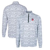 Denver Broncos Cutter & Buck Throwback Logo Big & Tall Traverse Camo Print Stretch Quarter-Zip Pullover Top - Charcoal - NFL